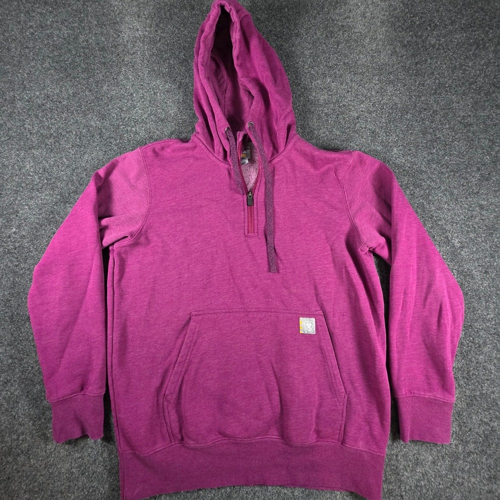 Ariat Rebar Skill Set Hoodie Womens Medium Purple 1/2 Zip Water Repellent